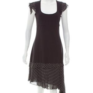 Anne Fontaine Polka Dot-Trimmed Midi Dress